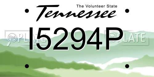 I5294P Tennessee License Plate