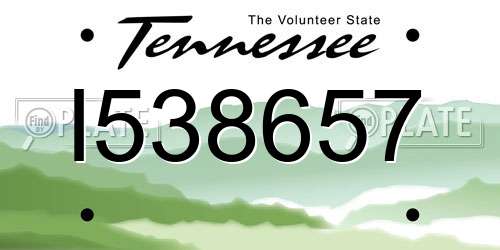 I538657 Tennessee License Plate