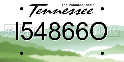 I54866O Tennessee License Plate