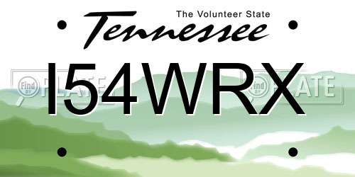 I54WRX Tennessee License Plate