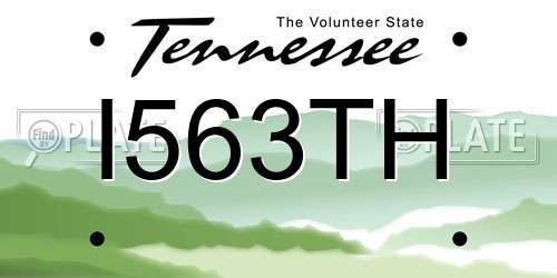 I563TH Tennessee License Plate