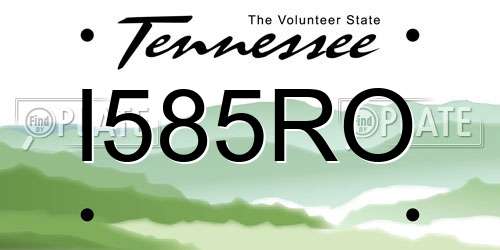 I585RO Tennessee License Plate