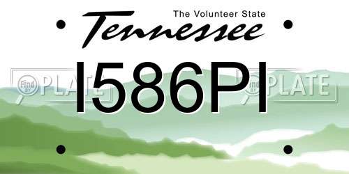 I586PI Tennessee License Plate