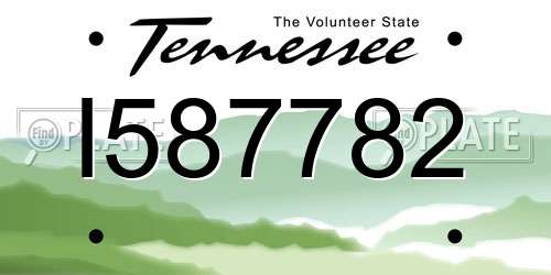 I587782 Tennessee License Plate