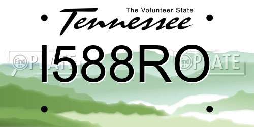 I588RO Tennessee License Plate
