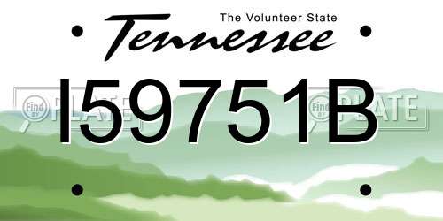 I59751B Tennessee License Plate