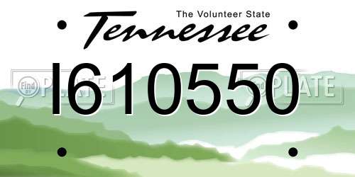 I610550 Tennessee License Plate