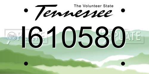 I610580 Tennessee License Plate