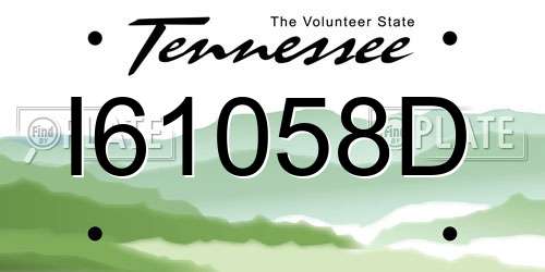 I61058D Tennessee License Plate