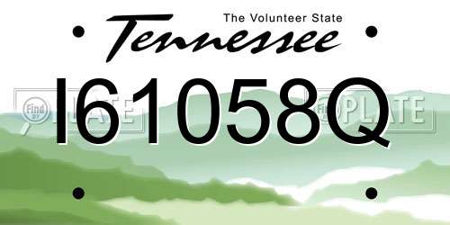 I61058Q Tennessee License Plate