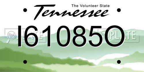 I61085O Tennessee License Plate