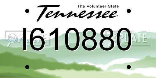 I610880 Tennessee License Plate