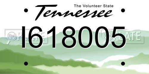 I618005 Tennessee License Plate
