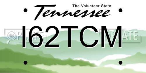 I62TCM Tennessee License Plate