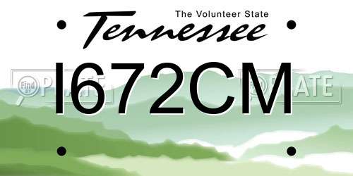I672CM Tennessee License Plate
