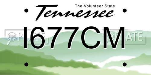 I677CM Tennessee License Plate
