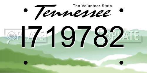 I719782 Tennessee License Plate