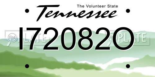 I72082O Tennessee License Plate