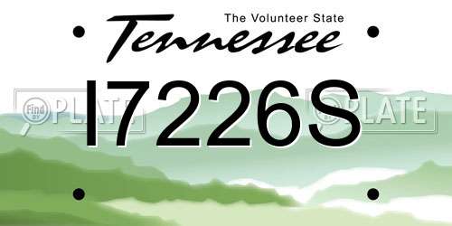 I7226S Tennessee License Plate