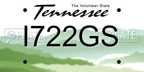 I722GS Tennessee License Plate