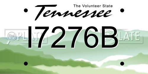 I7276B Tennessee License Plate