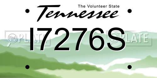 I7276S Tennessee License Plate