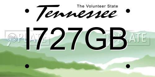 I727GB Tennessee License Plate
