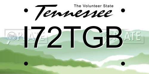 I72TGB Tennessee License Plate