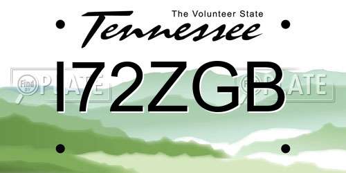I72ZGB Tennessee License Plate