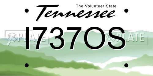 I737OS Tennessee License Plate