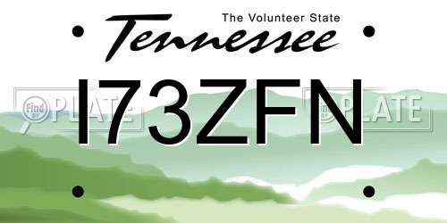 I73ZFN Tennessee License Plate