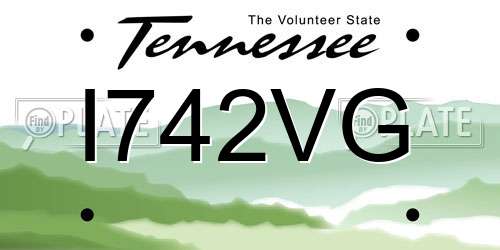 I742VG Tennessee License Plate