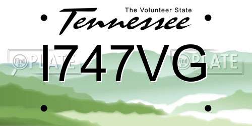 I747VG Tennessee License Plate