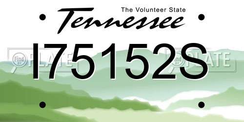 I75152S Tennessee License Plate