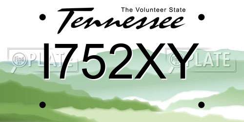 I752XY Tennessee License Plate