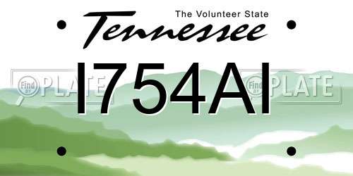 I754AI Tennessee License Plate