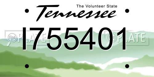 I755401 Tennessee License Plate