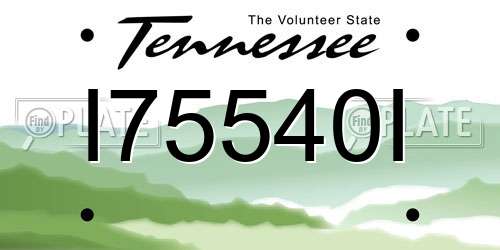 I75540I Tennessee License Plate