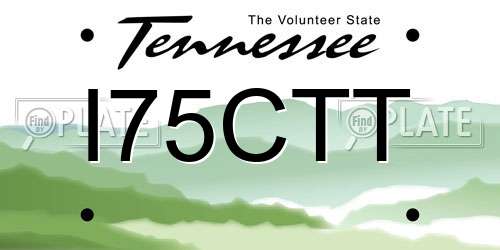 I75CTT Tennessee License Plate
