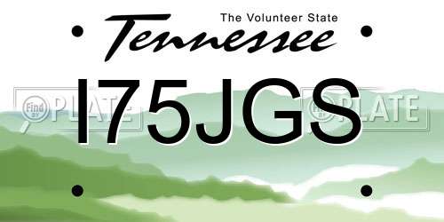 I75JGS Tennessee License Plate