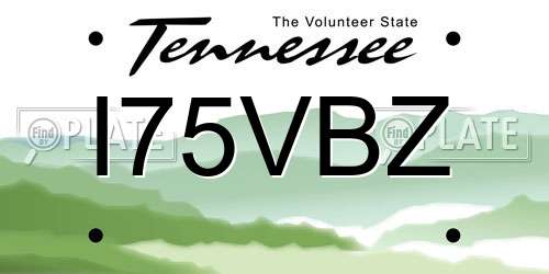 I75VBZ Tennessee License Plate