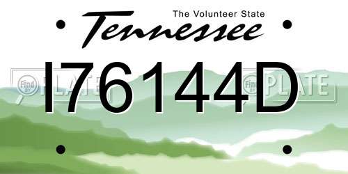 I76144D Tennessee License Plate
