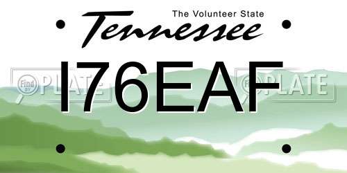 I76EAF Tennessee License Plate