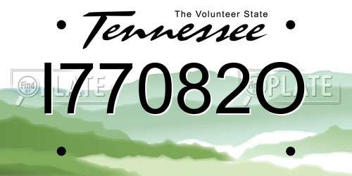 I77082O Tennessee License Plate