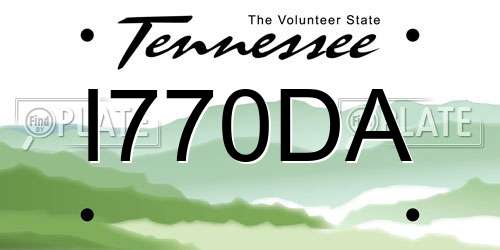 I770DA Tennessee License Plate