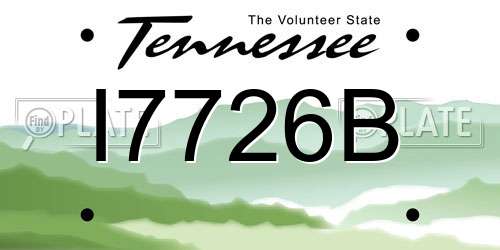 I7726B Tennessee License Plate