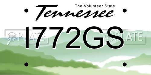 I772GS Tennessee License Plate