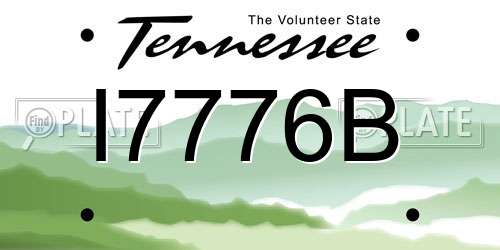 I7776B Tennessee License Plate