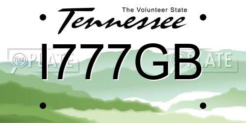 I777GB Tennessee License Plate