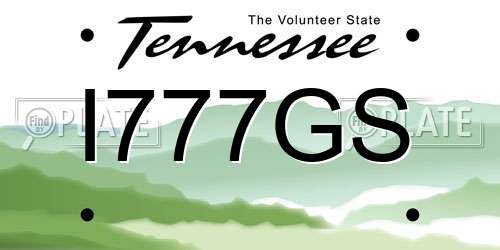 I777GS Tennessee License Plate